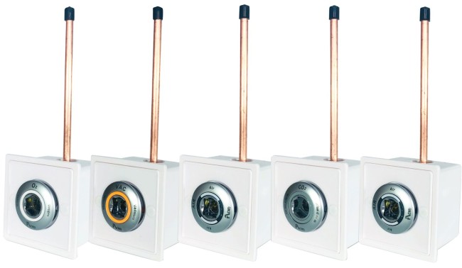 Клапан быстроразъёмный медицинский (для различных газов, различных стандартов), настенный