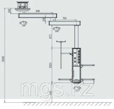 Консоль операционная потолочная двухплечевая мод. TPF-2