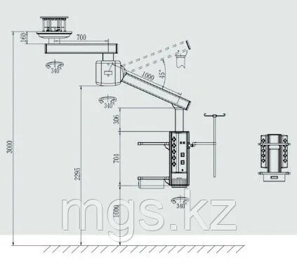 Консоль операционная потолочная двухплечевая с сервоприводом мод. TPE-2 Консоль операционная потолочная двухплечевая с сервоприводом мод. TPE-2