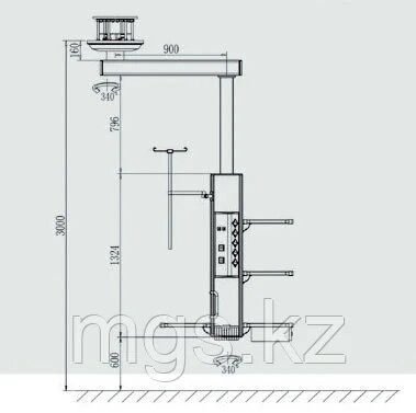 Операционная потолочная консоль одноплечевая TPF-S1