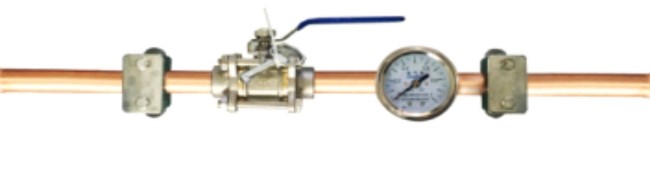 Кран запорный с манометром, диаметром трубки 1,5 дюйма